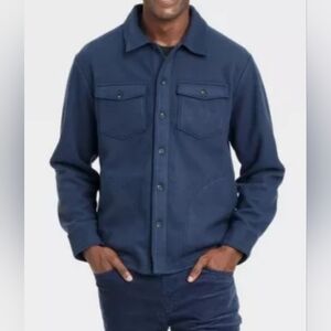 Men's Size M, Long Sleeve Fleece Shirt Jacket Dark Blue. Goodfellow & Co.